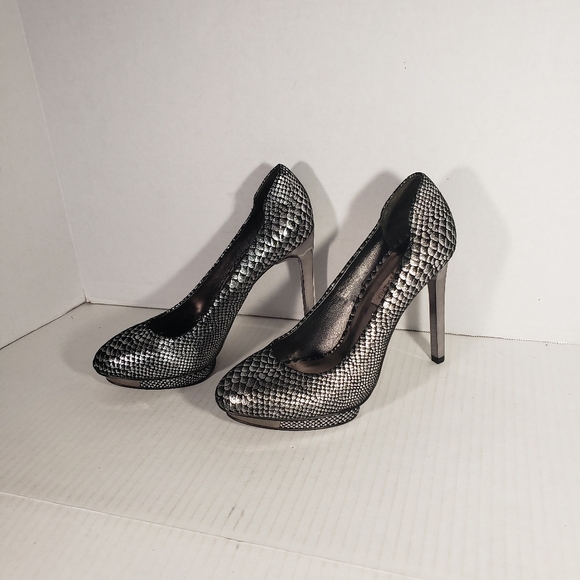 Women's BCBGMAXAZRIA 5in. Snake Print Heels - Picture 3 of 5
